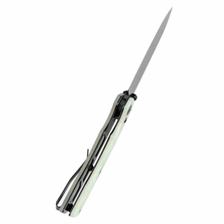 Couteau Pliant Tenable Kryo Jade Lame Acier 14C28N Manche G10 Cross-Bar Lock Clip T1001V4 - Livraison Gratuite