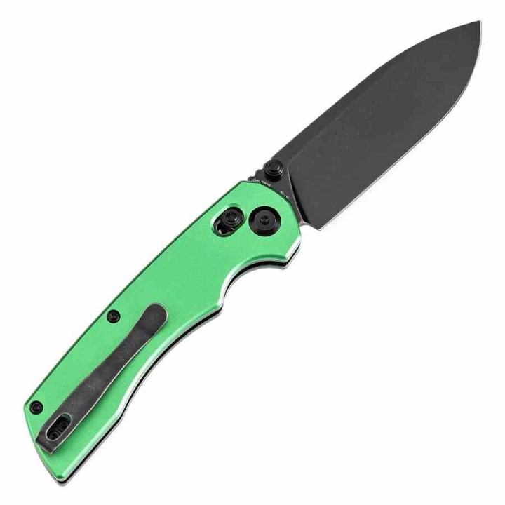 Couteau Pliant Tenable Kryo Green Lame Acier 14C28N Manche Alum Cross-Bar Lock Clip T1001V1 - Livraison Gratuite