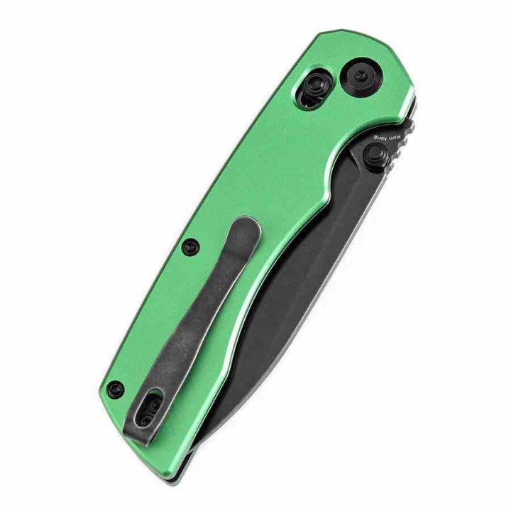 Couteau Pliant Tenable Kryo Green Lame Acier 14C28N Manche Alum Cross-Bar Lock Clip T1001V1 - Livraison Gratuite