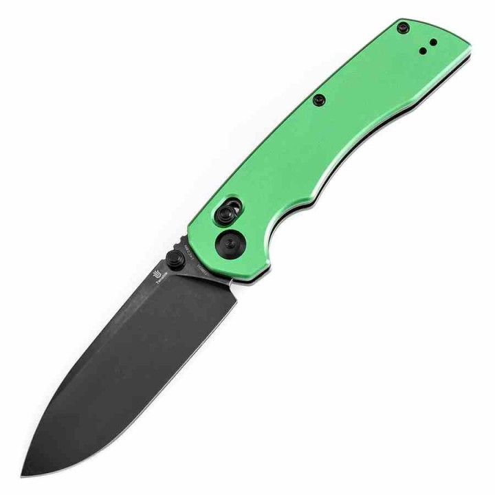 Couteau Pliant Tenable Kryo Green Lame Acier 14C28N Manche Alum Cross-Bar Lock Clip T1001V1 - Livraison Gratuite