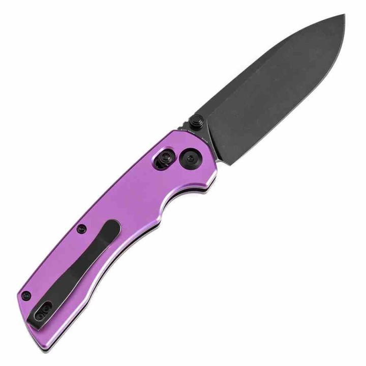 Couteau Pliant Tenable Kryo Purple Lame Acier 14C28N Manche Aluminium Cross-Bar Lock Clip T1001V2 - Livraison Gratuite