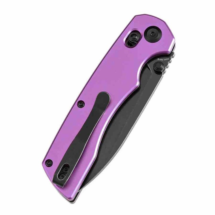 Couteau Pliant Tenable Kryo Purple Lame Acier 14C28N Manche Aluminium Cross-Bar Lock Clip T1001V2 - Livraison Gratuite