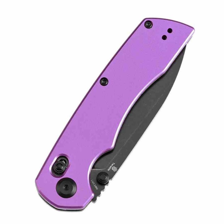 Couteau Pliant Tenable Kryo Purple Lame Acier 14C28N Manche Aluminium Cross-Bar Lock Clip T1001V2 - Livraison Gratuite