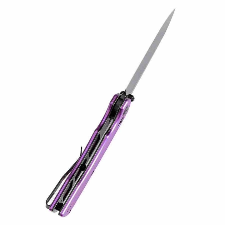 Couteau Pliant Tenable Kryo Purple Lame Acier 14C28N Manche Aluminium Cross-Bar Lock Clip T1001V2 - Livraison Gratuite