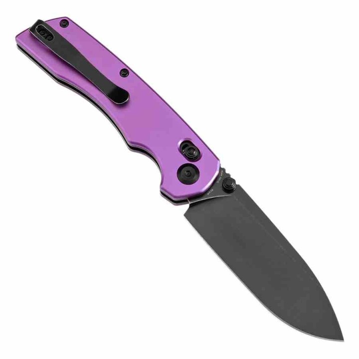 Couteau Pliant Tenable Kryo Purple Lame Acier 14C28N Manche Aluminium Cross-Bar Lock Clip T1001V2 - Livraison Gratuite