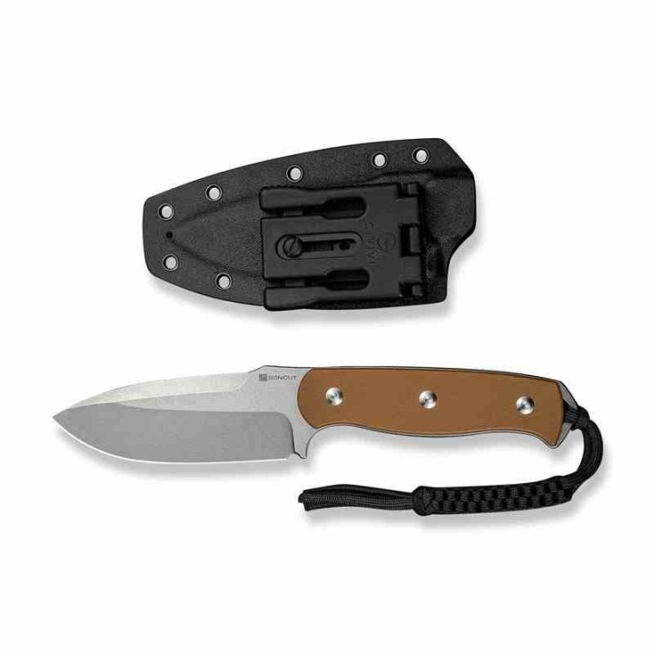 Couteau SENCUT Toxodon Brown Lame Acier 9Cr18MoV Manche G10 Etui Kydex S240363 - Livraison Gratuite