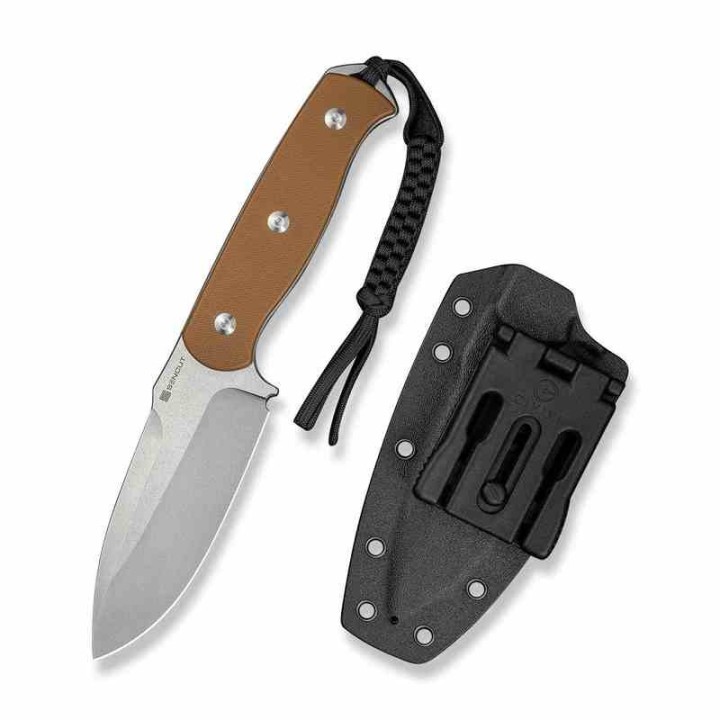 Couteau SENCUT Toxodon Brown Lame Acier 9Cr18MoV Manche G10 Etui Kydex S240363 - Livraison Gratuite