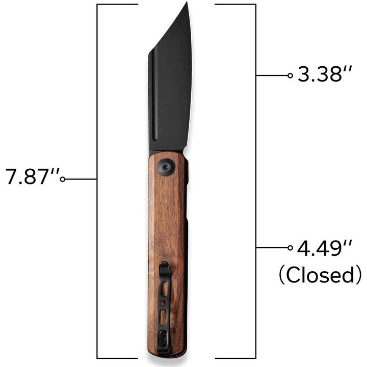 Couteau Sencut Bronte Front Wood Manche Cuibourtia Lame Acier 9Cr18MoV Manche IKBS Linerlock Clip SA08E - Livraison Gratuite