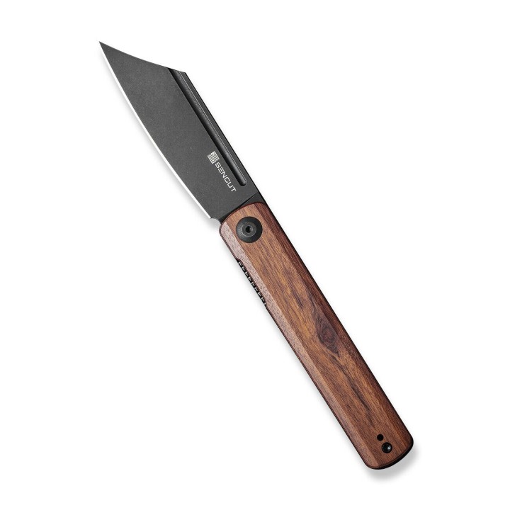 Couteau Sencut Bronte Front Wood Manche Cuibourtia Lame Acier 9Cr18MoV Manche IKBS Linerlock Clip SA08E - Livraison Gratuite
