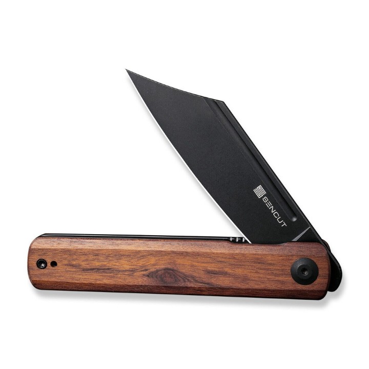 Couteau Sencut Bronte Front Wood Manche Cuibourtia Lame Acier 9Cr18MoV Manche IKBS Linerlock Clip SA08E - Livraison Gratuite