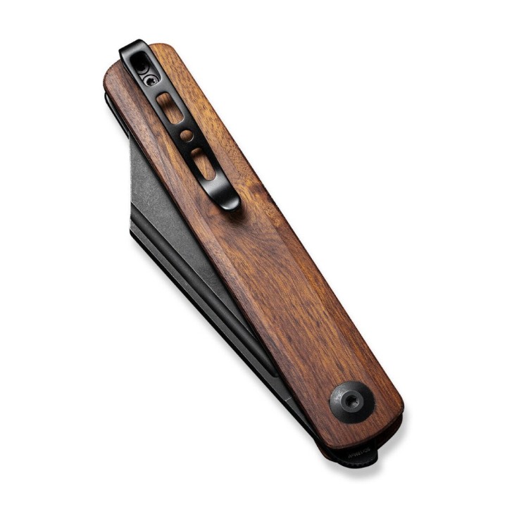 Couteau Sencut Bronte Front Wood Manche Cuibourtia Lame Acier 9Cr18MoV Manche IKBS Linerlock Clip SA08E - Livraison Gratuite