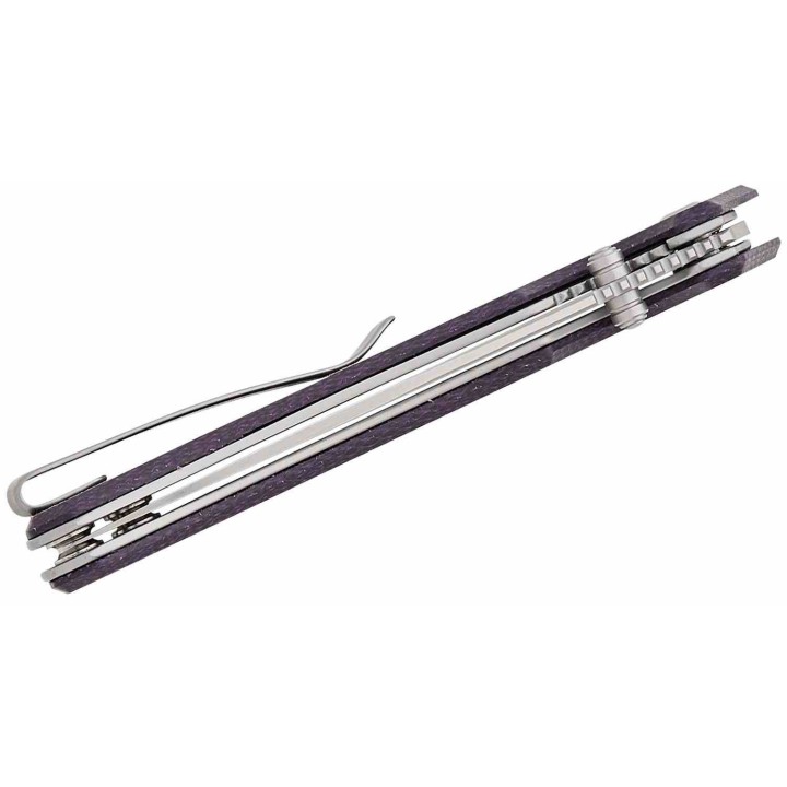 Couteau Civivi Merit Purple Lame Acier 14C28N Manche Micarta IKBS Clip Liner Lock CIVC240123 - Livraison Gratuite