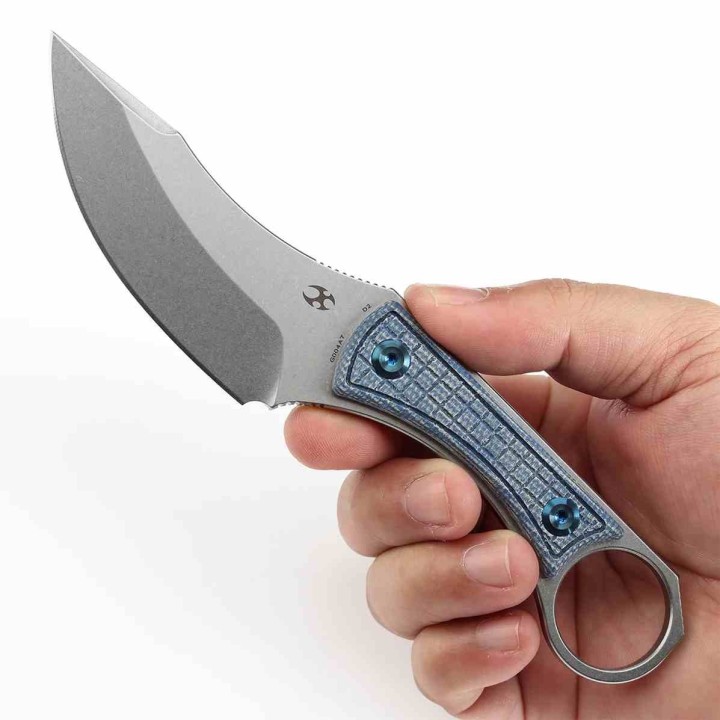 Couteau Kansept Niko Blue Frag Lame Acier D2 Manche Micarta Etui Kydex KG004A7 - Livraison Gratuite