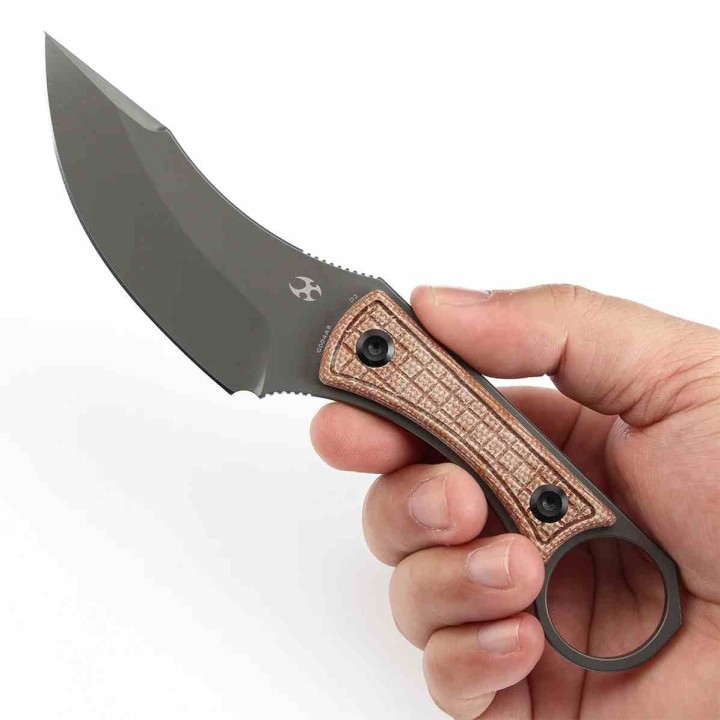 Couteau Kansept Niko Brown Frag Lame Acier D2 Manche Micarta Etui Kydex KG004A8 - Livraison Gratuite