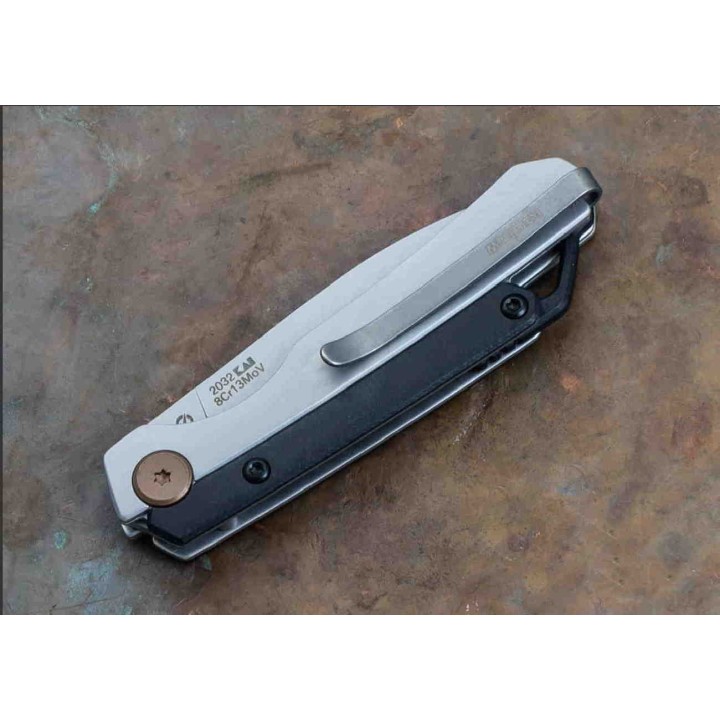 Couteau Kershaw Esteem Lame Acier 8Cr13MoV Manche Acier/G10 Slipjoint Clip KS2032 - Livraison Gratuite