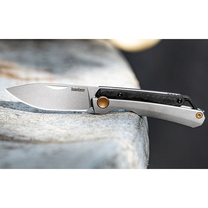 Couteau Kershaw Esteem Lame Acier 8Cr13MoV Manche Acier/G10 Slipjoint Clip KS2032 - Livraison Gratuite