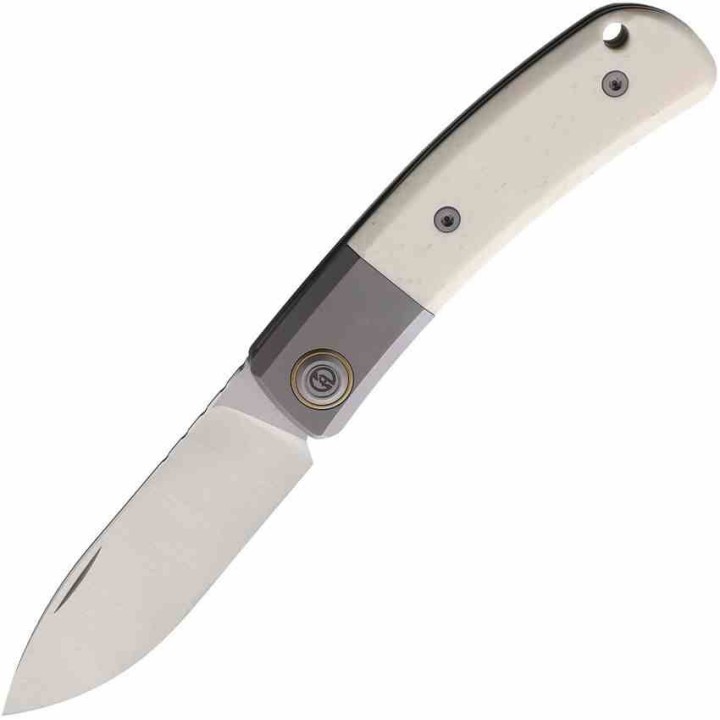 Couteau Maxace Beetle-S White Lame Drop Point Acier M390 Manche Os Slip Joint MAXMBTS01 - Livraison Gratuite