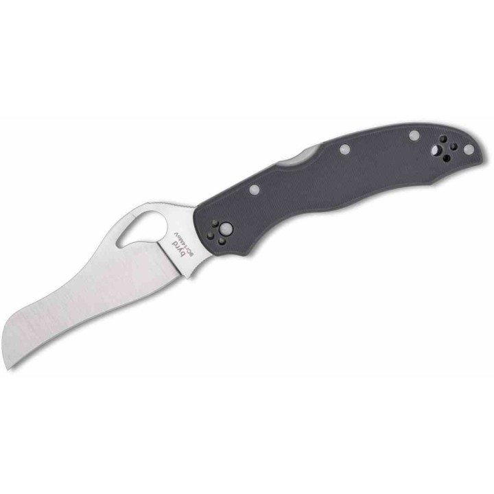 Couteau Spyderco Byrd Gooney Lame Hawkbill/Sheepsfoot Acier 9Cr14MoV Manche G-10 Lockback Clip BY24GPGY - Livraison Gratuite