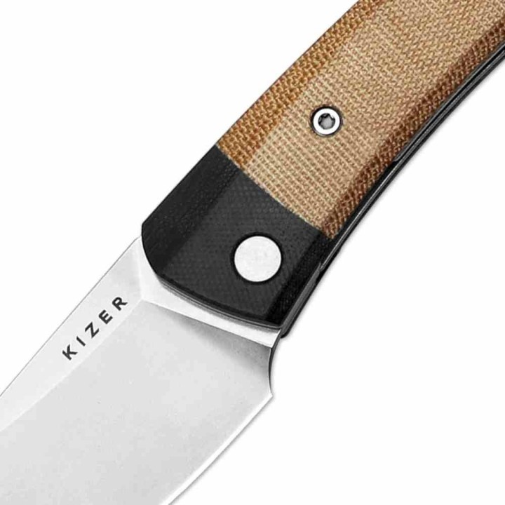 Couteau Kizer Momo Natural Lame Acier Nitro-V Manche Micarta Liner Lock Clip IKBS KIV4663A2 - Livraison Gratuite