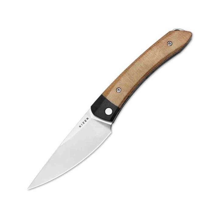 Couteau Kizer Momo Natural Lame Acier Nitro-V Manche Micarta Liner Lock Clip IKBS KIV4663A2 - Livraison Gratuite