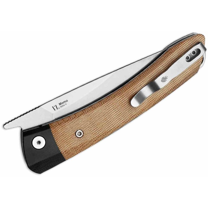 Couteau Kizer Momo Natural Lame Acier Nitro-V Manche Micarta Liner Lock Clip IKBS KIV4663A2 - Livraison Gratuite