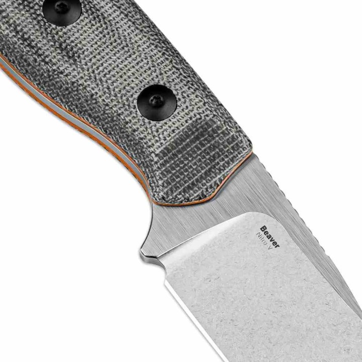 Couteau Kizer Beaver Black Lame Acier Nitro-V Manche Micarta Etui Kydex KI1078A2 - Livraison Gratuite