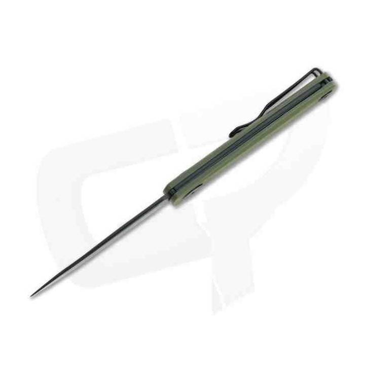 Couteau Real Steel Gslip Compact Green Lame Acier VG10 Manche G-10 Slipjoint Clip RS7866 - Livraison Gratuite