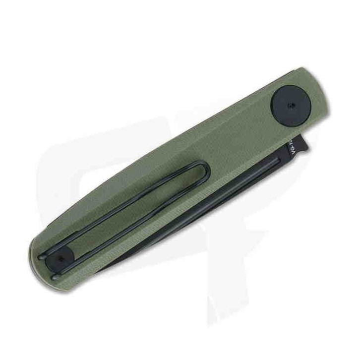 Couteau Real Steel Gslip Compact Green Lame Acier VG10 Manche G-10 Slipjoint Clip RS7866 - Livraison Gratuite