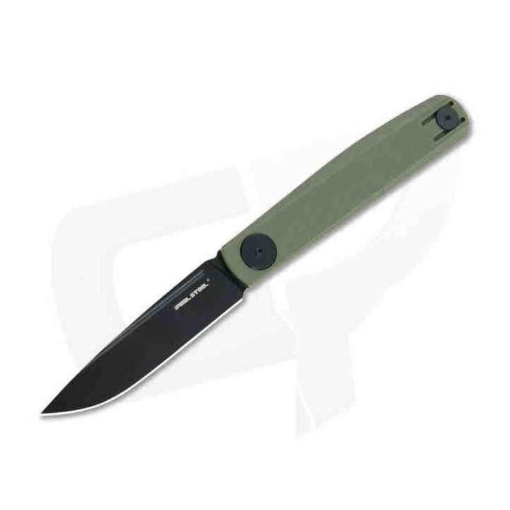 Couteau Real Steel Gslip Compact Green Lame Acier VG10 Manche G-10 Slipjoint Clip RS7866 - Livraison Gratuite