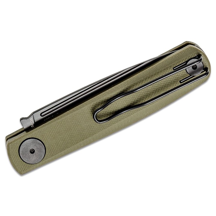 Couteau Real Steel Gslip Compact Green Lame Acier VG10 Manche G-10 Slipjoint Clip RS7866 - Livraison Gratuite