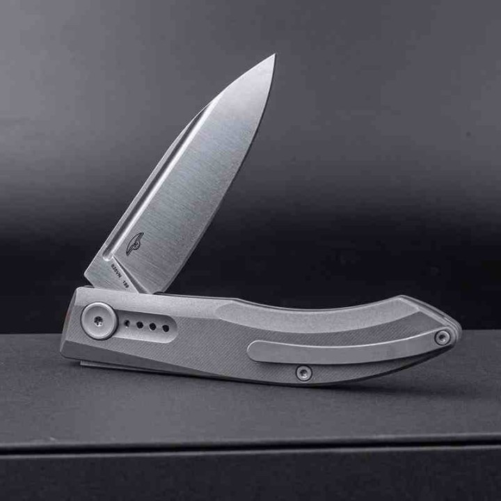 Couteau Pliant Real Steel Stella Manche Titane Lame Acier CPM S35VN Clip RS9051 - Livraison Gratuite