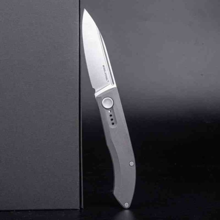 Couteau Pliant Real Steel Stella Manche Titane Lame Acier CPM S35VN Clip RS9051 - Livraison Gratuite