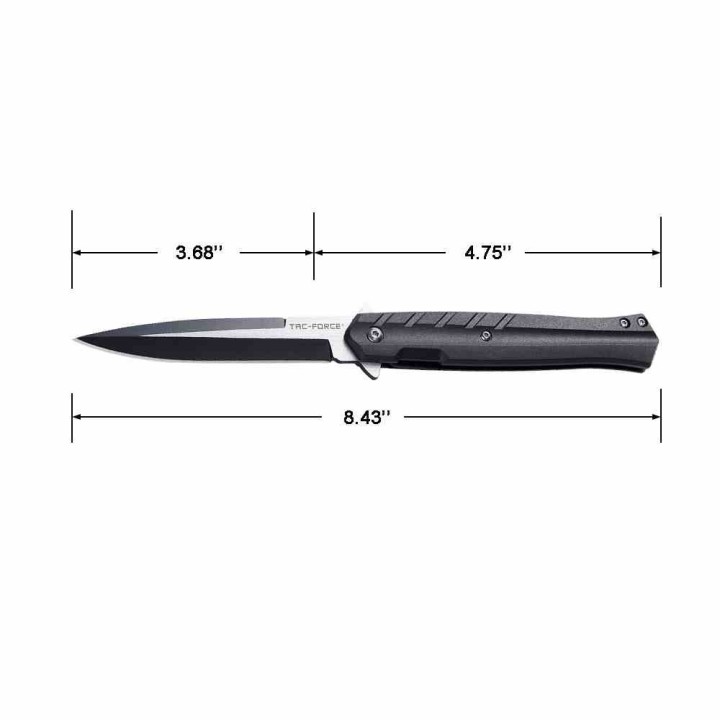 Lot de 3 Couteau Tac-Force A/O Lame Spear Point Acier 3Cr13 Manche Fibre de Nylon Liner Lock Clip TF2002BK - Livraison Gratuite
