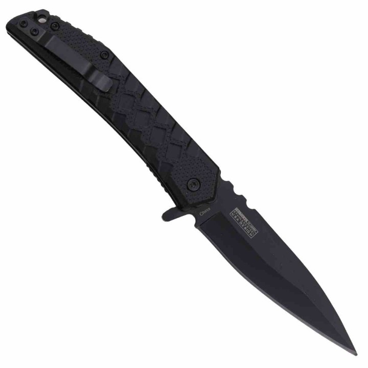 Lot de 3 Couteau A/O Tac-Force Lame Drop Point Acier 3Cr13 Manche Aluminium Noir Liner Lock Clip TF1050BK -  Livraison Gratuite