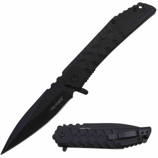 Lot de 3 Couteau A/O Tac-Force Lame Drop Point Acier 3Cr13 Manche Aluminium Noir Liner Lock Clip TF1050BK -  Livraison Gratuite