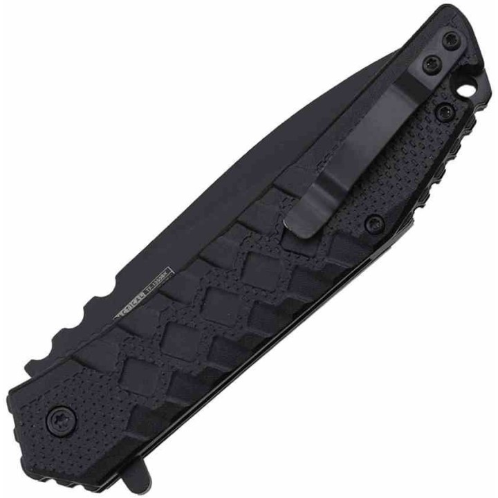Lot de 3 Couteau A/O Tac-Force Lame Drop Point Acier 3Cr13 Manche Aluminium Noir Liner Lock Clip TF1050BK -  Livraison Gratuite