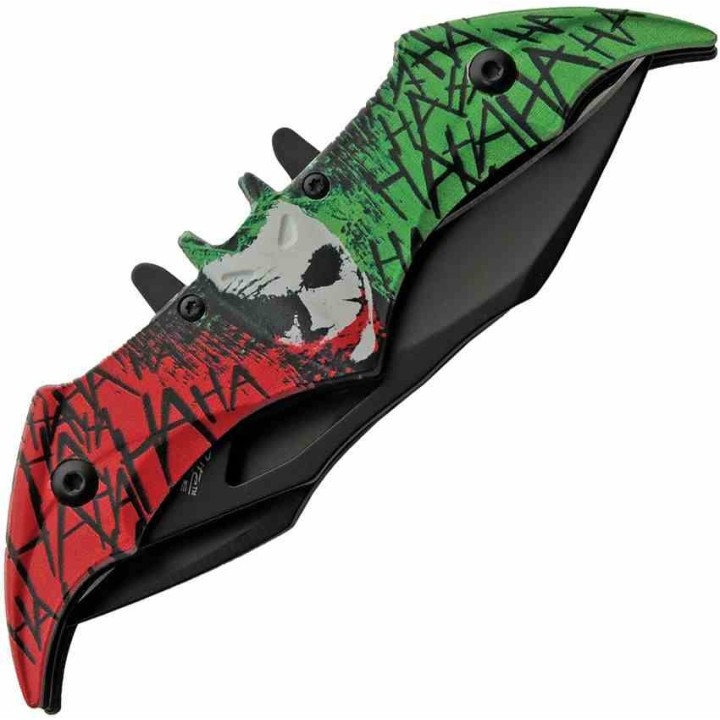 Couteau Pliant A/O Rite Edge Laughing Joker 2 Lame Acier Inox Manche Rouge & Vert Liner Lock CN300609JK - Livraison Gratuite