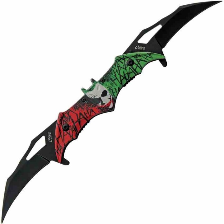 Couteau Pliant A/O Rite Edge Laughing Joker 2 Lame Acier Inox Manche Rouge & Vert Liner Lock CN300609JK - Livraison Gratuite