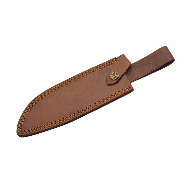Couteau Fixe Rite Edge Oceans Blue Lame Acier Inox Manche Bois Sculpté Bleu Etui Cuir PA203497 - Livraison Gratuite