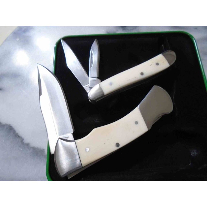  Set de Couteaux Remington White Tails Lames Acier Inox Manches Os Boite Collector R15693 - Livraison Gratuite