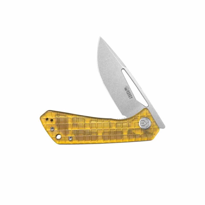 Couteau Kubey Thalia Ultem Lame Clip Point Acier 14C28N Manche Yellow Liner Lock IKBS Clip KUB331Q - Livraison Gratuite