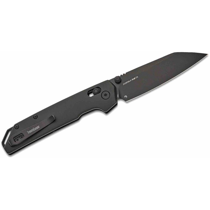 Couteau Pliant Kershaw Iridium Black Lame Reverse Tanto Acier D2 Manche Alu Duralock KVT KS2038RBLK - Livraison Gratuite