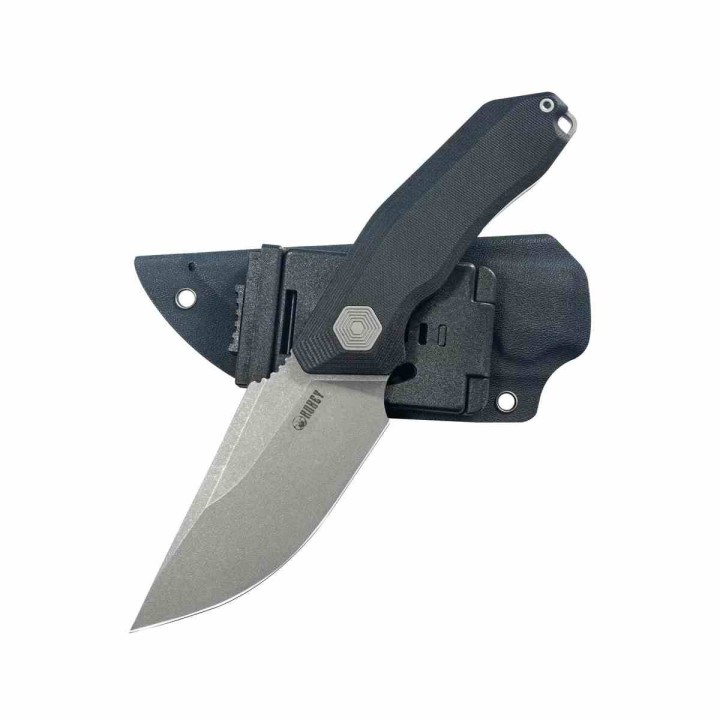 Couteau Fixe Kubey Basilisk Black Lame Acier 14C28N Manche G10 Noir Étui Kydex KUB381A - Livraison Gratuite