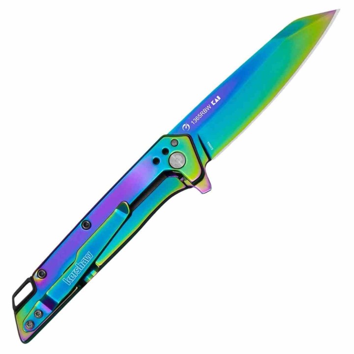 Couteau Pliant A/O Kershaw Misdirect Lame Reverse Tanto Acier 4Cr14 Manche Acier Frame Lock KS1365RBW - Livraison Gratuite