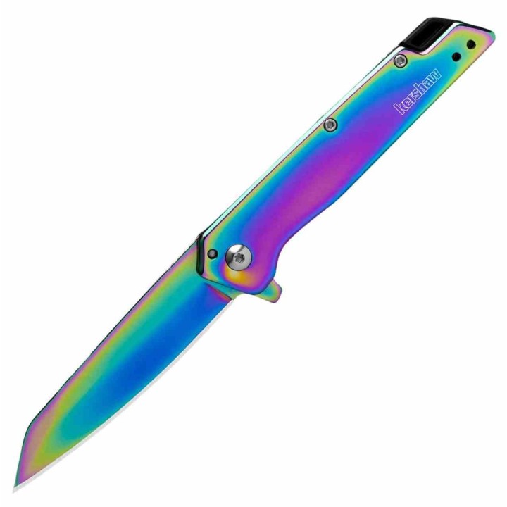Couteau Pliant A/O Kershaw Misdirect Lame Reverse Tanto Acier 4Cr14 Manche Acier Frame Lock KS1365RBW - Livraison Gratuite