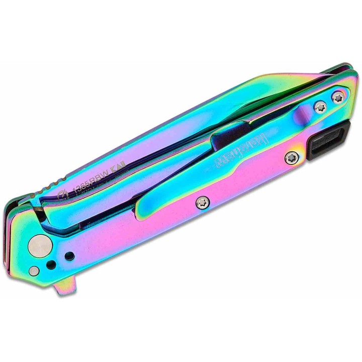 Couteau Pliant A/O Kershaw Misdirect Lame Reverse Tanto Acier 4Cr14 Manche Acier Frame Lock KS1365RBW - Livraison Gratuite