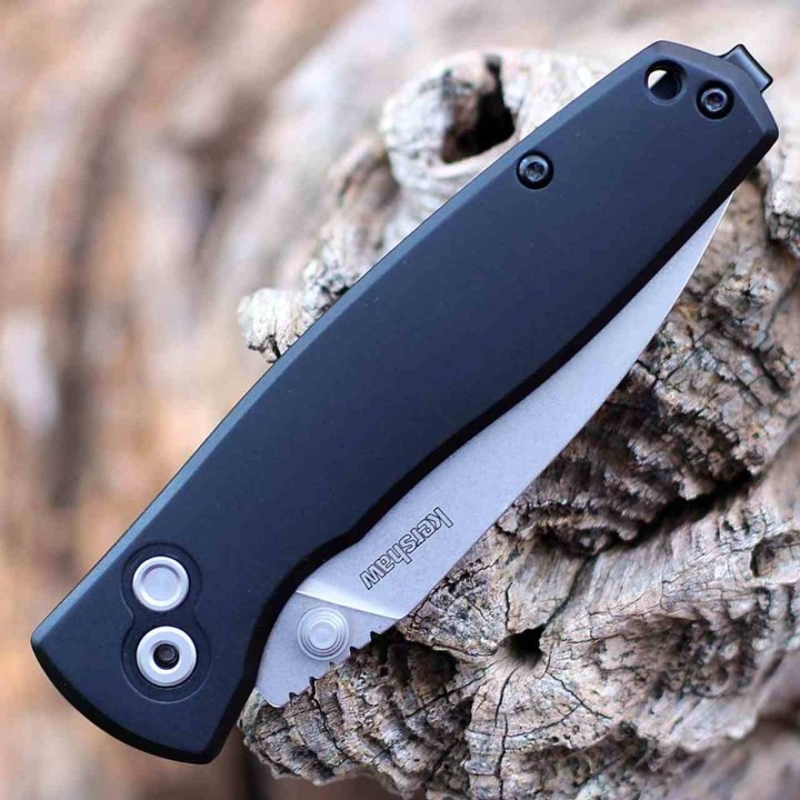 Couteau Kershaw Kindred Lame Acier D2 Manche Aluminium Noir Button Lock KVT Clip KS2053 - Livraison Gratuite