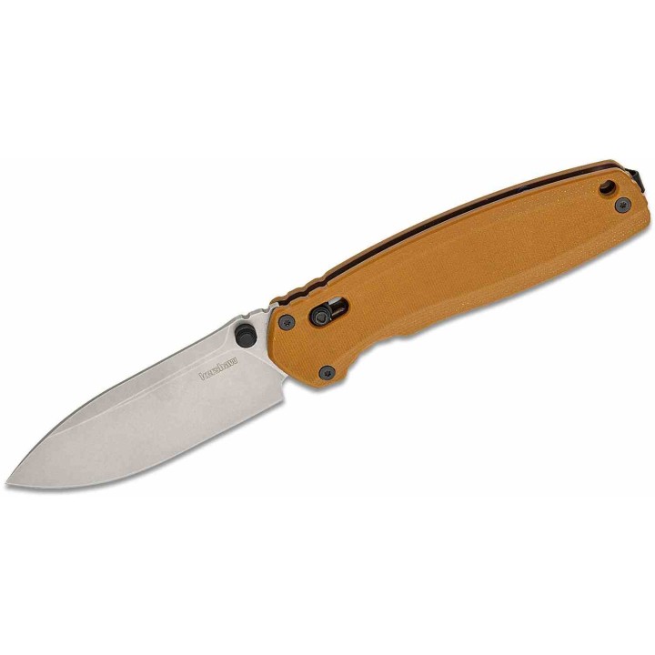 Couteau Pliant Kershaw Broadside Tan Lame Acier D2 Manche G-10 DuraLock Clip IKBS KS2052 - Livraison Gratuite
