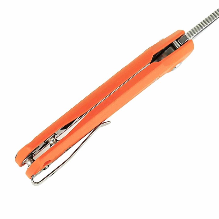 Couteau Pliant Reate PL-XE Orange Lame Drop Point Acier Nitro-V Manche G-10 Pivot Lock PL-XE REA173 - Livraison Gratuite