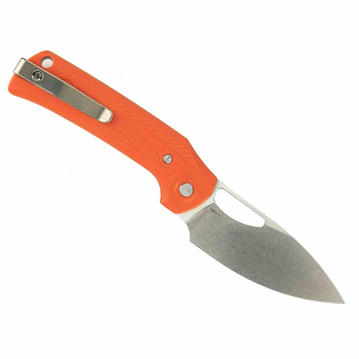 Couteau Pliant Reate PL-XE Orange Lame Drop Point Acier Nitro-V Manche G-10 Pivot Lock PL-XE REA173 - Livraison Gratuite